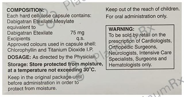 Dabigza 75mg Capsule 10s