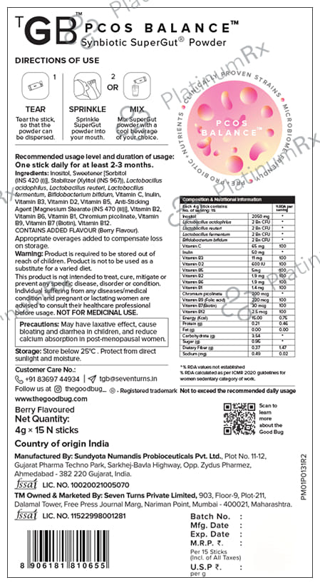 The Good Bug PCOS Balance Powder (4gm Each)