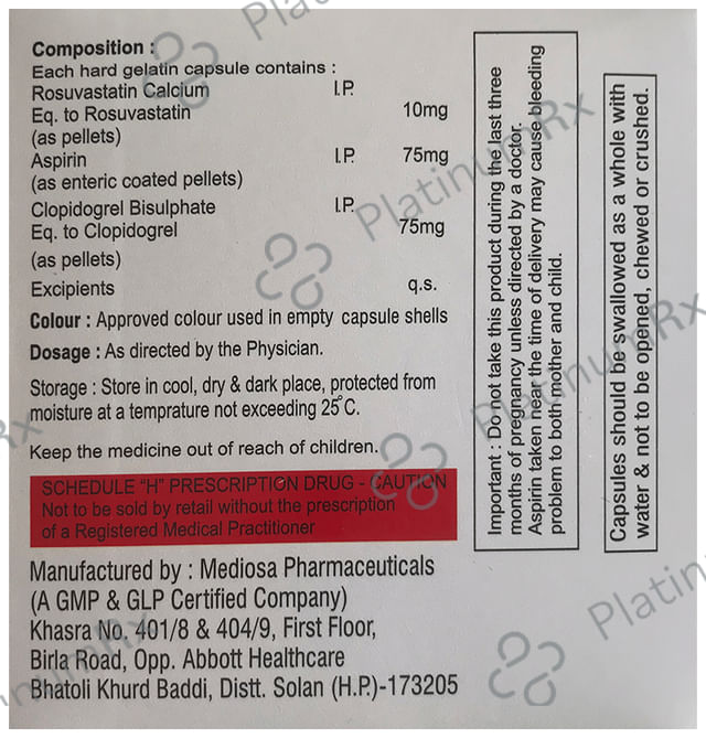 Rosuqat Gold 10/75/75mg Capsule 10s