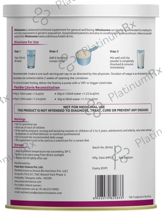 Pulse Wholesome Nutrition Powder Vanilla 400gm