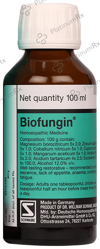 Dr Willmar Schwabe Germany Biofungin Syrup 100 ml