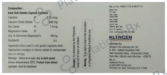 Klincal Softgel Capsule 15 Soft Gelatin Capsule