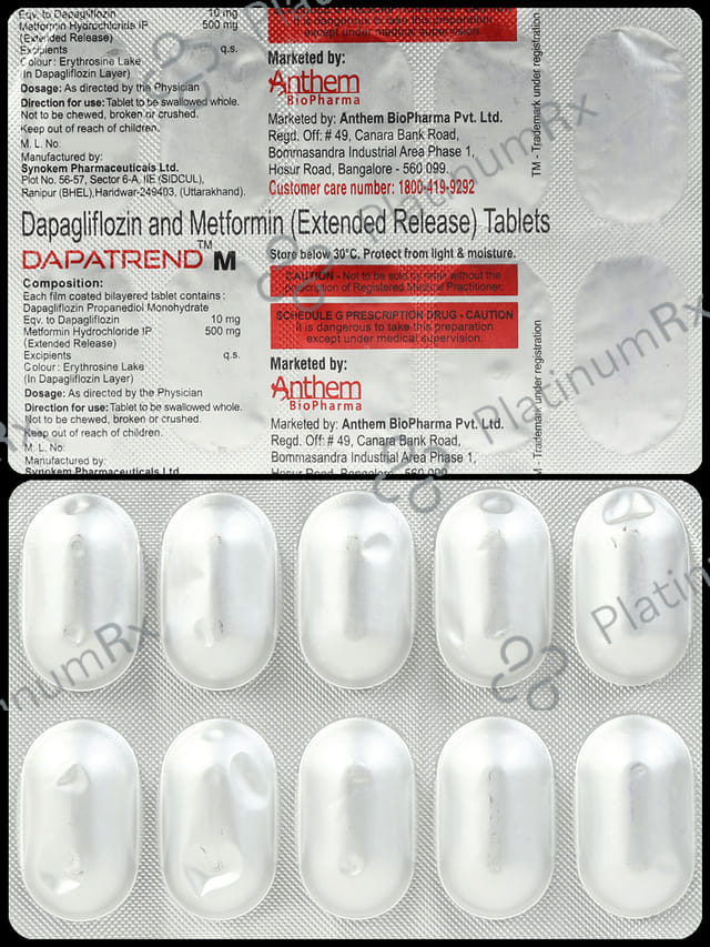 Dapatrend M 10/500mg Tablet 10s