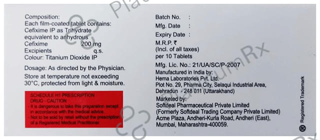 Stancef O 200mg Tablet 10 Tablet