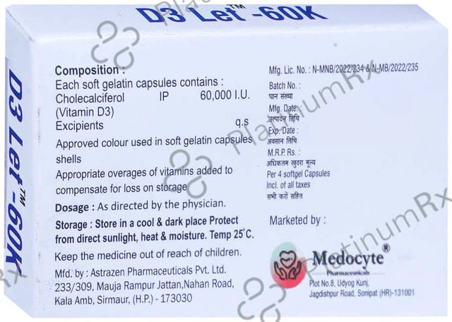 D3 Let 60k Softgel Capsule