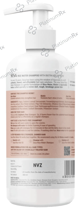 Sesa Rice Water Shampoo with Biotin & Alovera