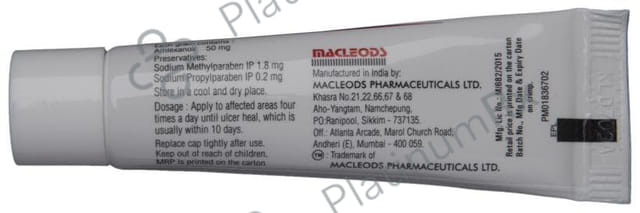 Lexanox 50mg Otal Paste 5gm
