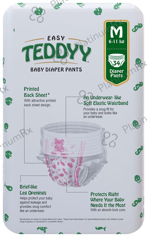 Teddyy Easy Baby Diaper Pants with Soft ElasticMedium 34s