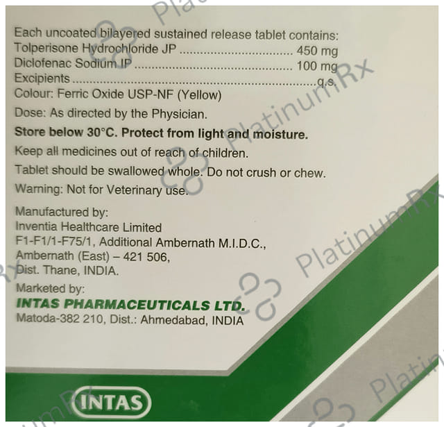 Tolperitas DSR 100/450mg Tablet 5s