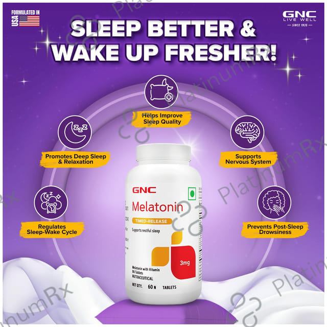 GNC Melatonin 3mg Timed-Release Tablet