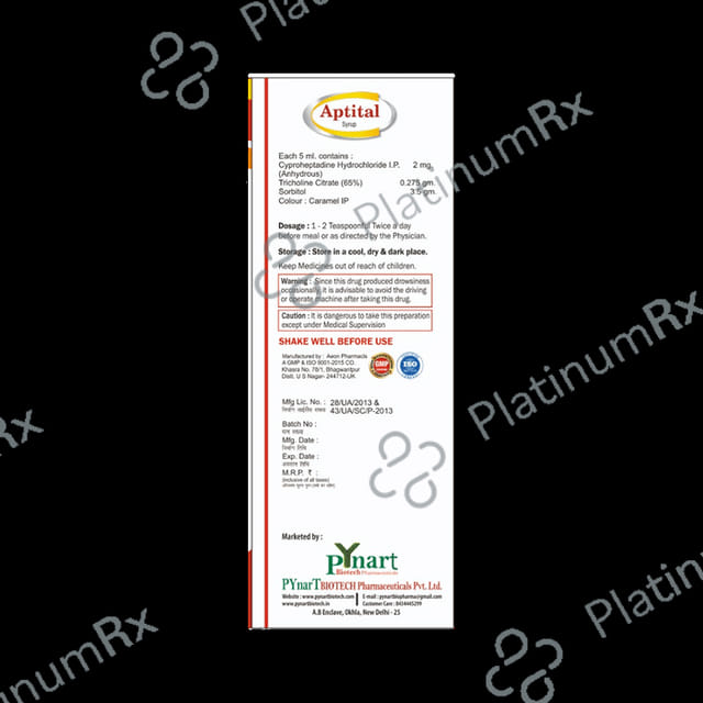 Aptital 2/3500/275mg Syrup Sugar Free 200ml