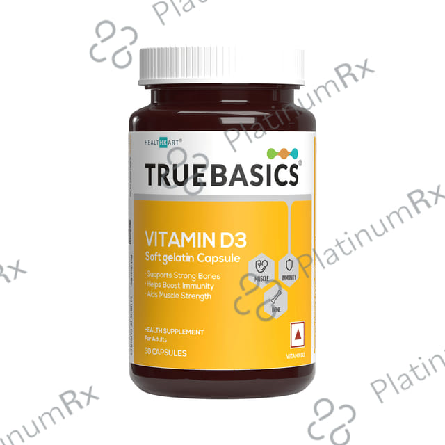 TrueBasics Vitamin D3 2000IU Soft Gelatin Capsule 50s