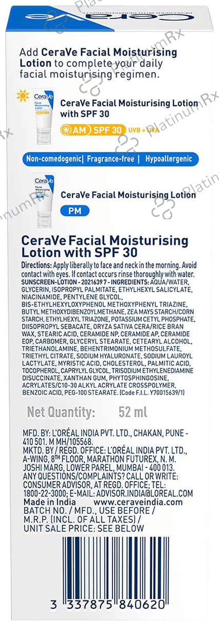 CeraVe AM Facial Moisturising SPF 30 Lotion 52ml