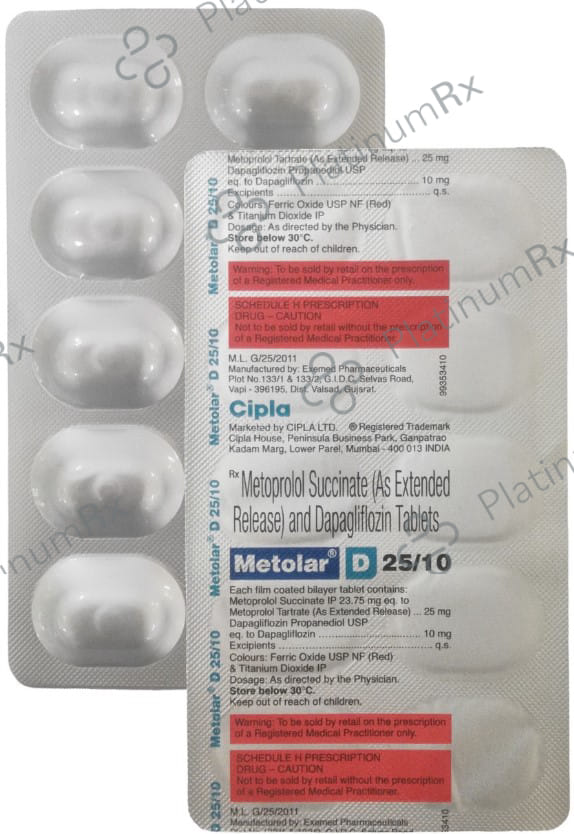Metolar D 25/10mg Tablet 10s