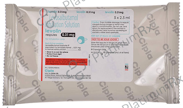 Levolin 0.31mg Respules 1s