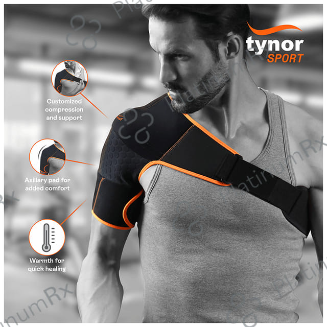 Tynor Shoulder Support Double Lock (Neo) Universal Black and Green