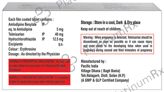 Telprag Trio 40mg/5mg/12.5mg Tablet