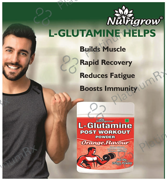 Nutrigrow L-Glutamine Post Workout Powder Orange