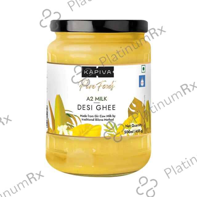 Kapiva A2 Desi Pure Foods 100% Organic Cow Ghee - Good Fats for Healthy Heart