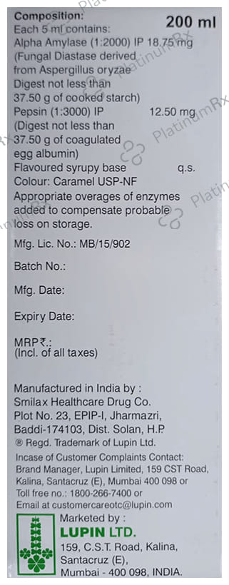 Lupizyme Plus Syrup Cardamom