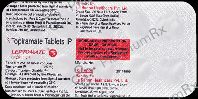 Leptomate 25mg Tablet 10s