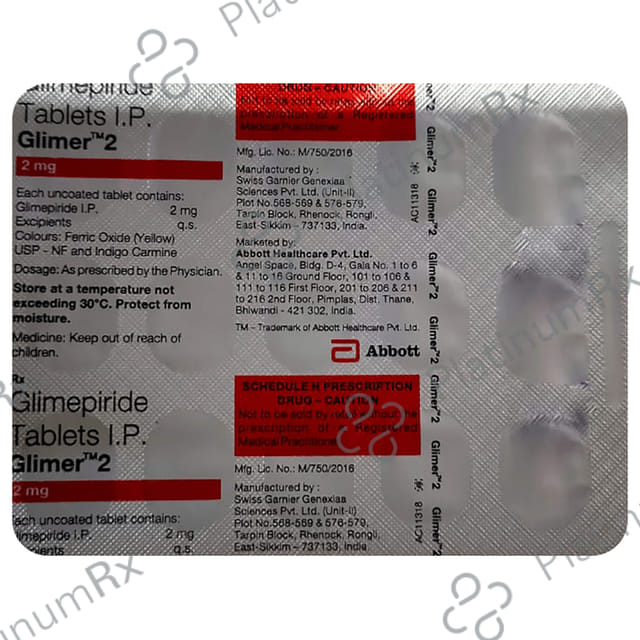 Glimer 2mg Tablet 15s