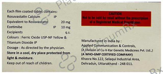 Rosycap EZ 20mg/10mg Tablet 10 tablets Tablet Akumentis Healthcare Ltd