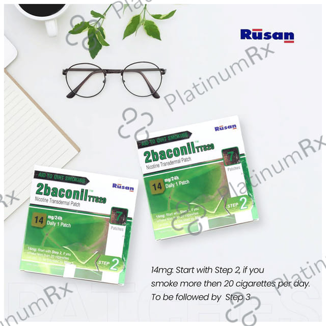 2baconil TTS20 14mg Step 2 Nicotine Transdermal Patch 7s