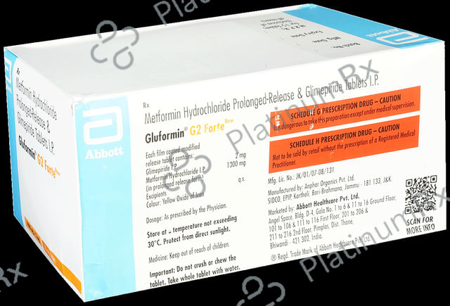 New Gluformin G Forte 2/1000mg Tablet PR 15s