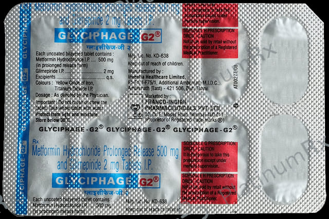 Glyciphage G 2/500mg Tablet PR 10s