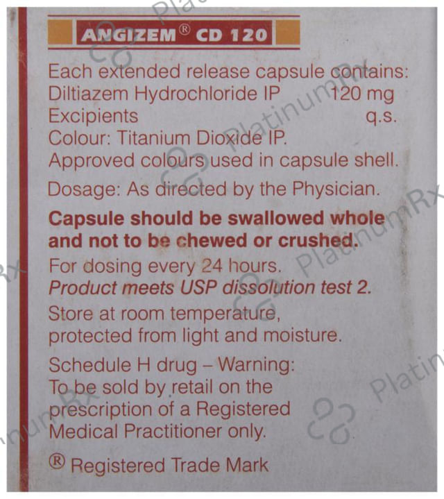 Angizem CD 120mg Capsule 10s