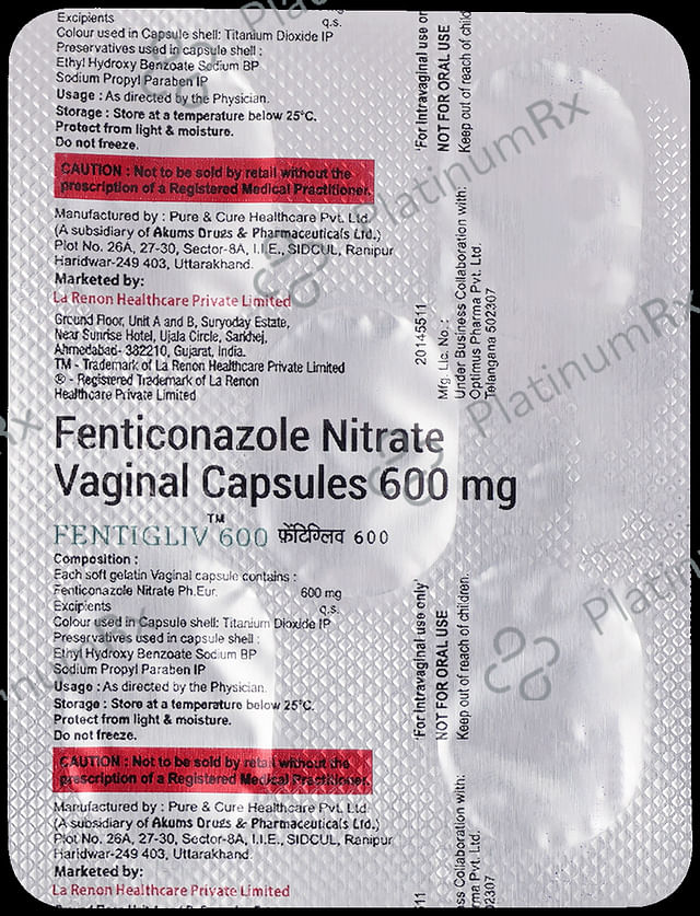 Fentigliv 600mg Vaginal Capsule 1s
