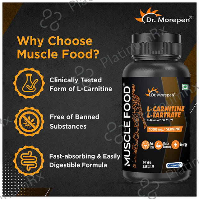 Dr. Morepen L-Carnitine L-Tartrate 1000mg Veg Capsule