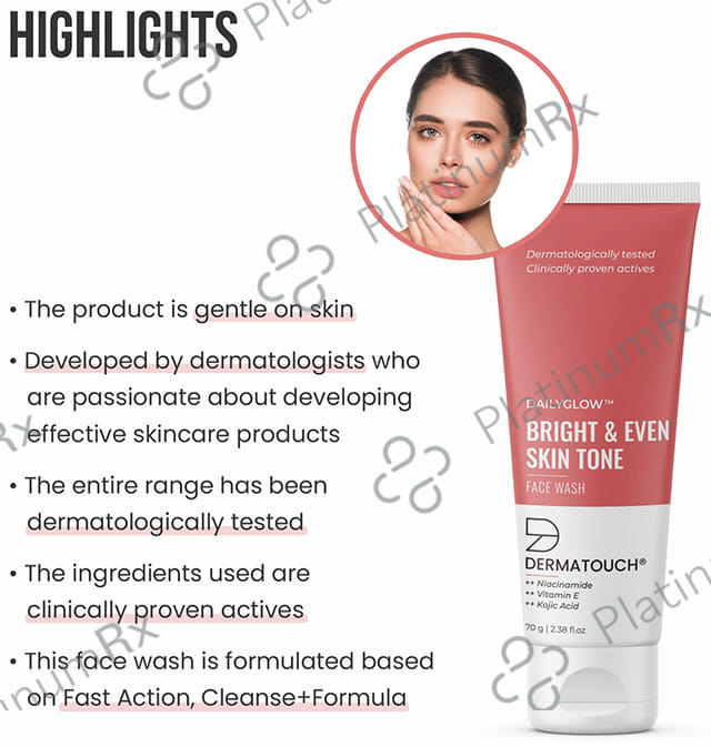 Dermatouch Dailyglow Bright & Even Skin Tone Face Wash 70 gm