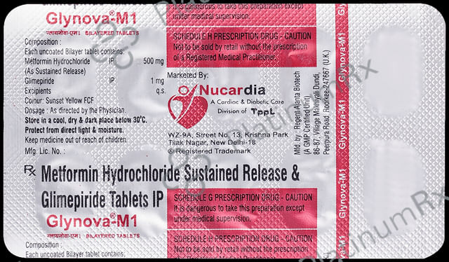 Glynova M1/500mg Tablet Tablet SR 10s