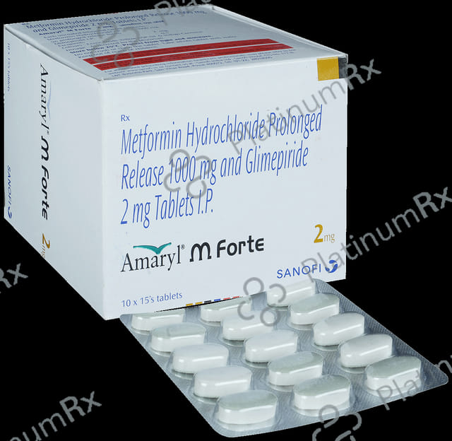 Amaryl M Forte 2/1000mg Tablet PR 15s