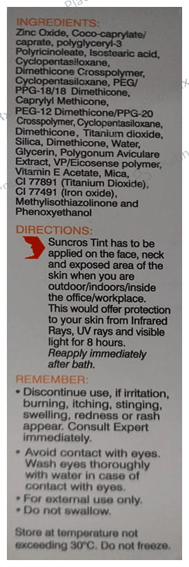 Suncros Tint Spf 50+ Gel 50gm
