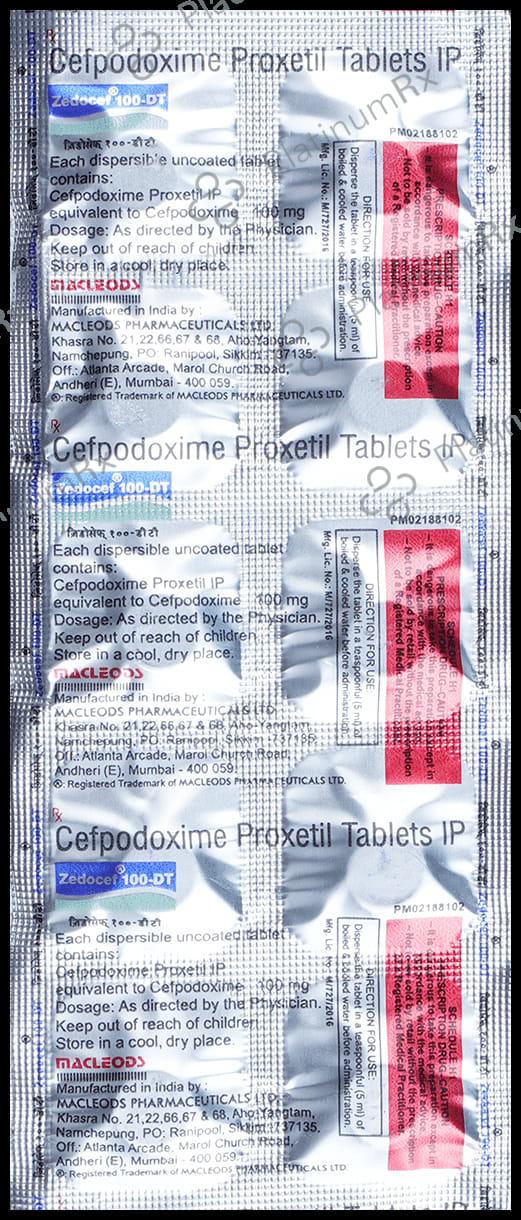 Zedocef 100mg Tablet DT 10s