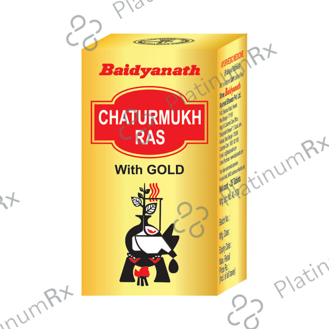 Baidyanath Chaturmukh Ras with Gold Tablet 25 tablets