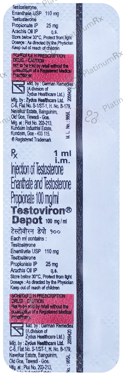Testoviron Depot 100mg Injection 1ml