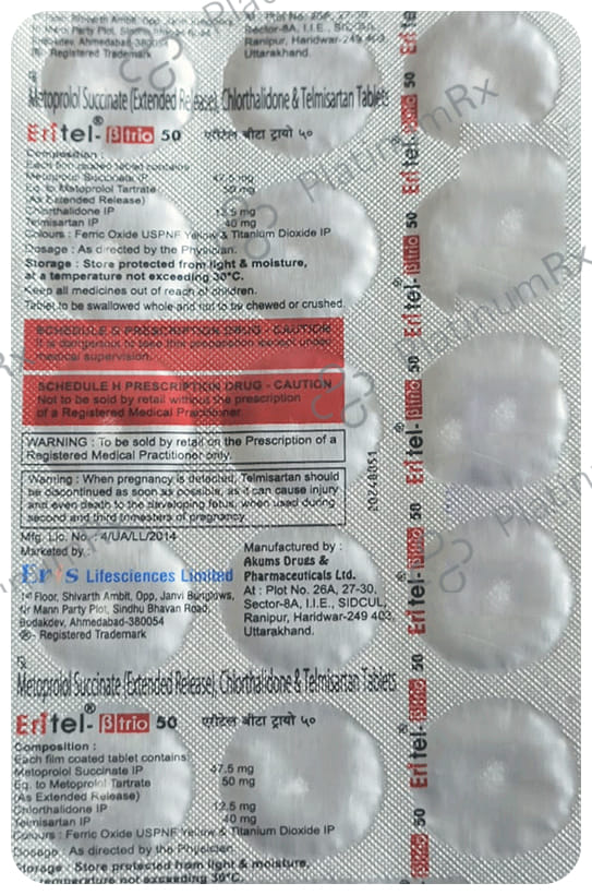 Eritel Beta Trio 50mg Tablet 15s