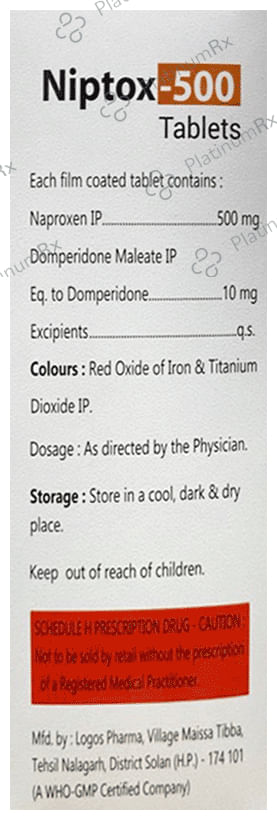 Niptox 500/10mg Tablet 15s