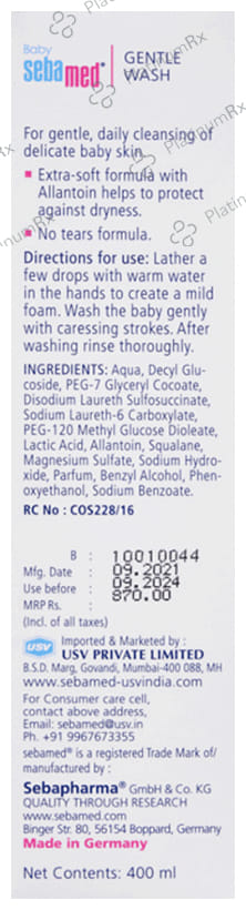 Sebamed Baby Gentle Wash Body Wash 400ml