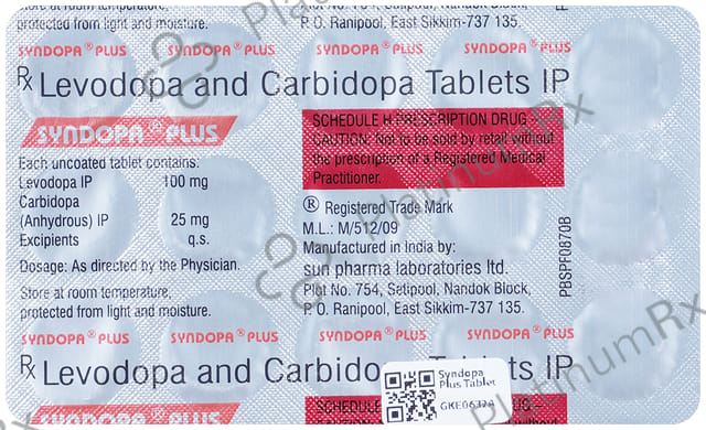 Syndopa Plus 25/100mg Tablet 15s