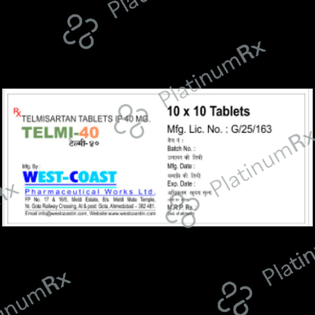 Telmi 40 Tablet 10 Tablet West-Coast Pharma Works