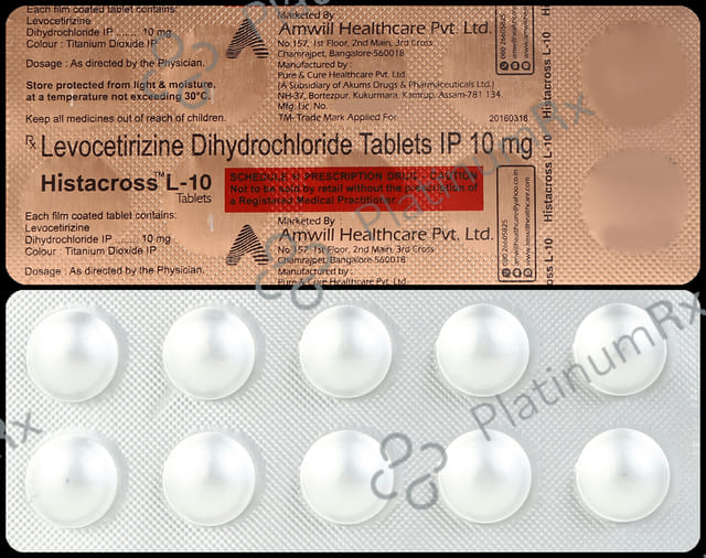 Histacross L 10mg Tablet 10s
