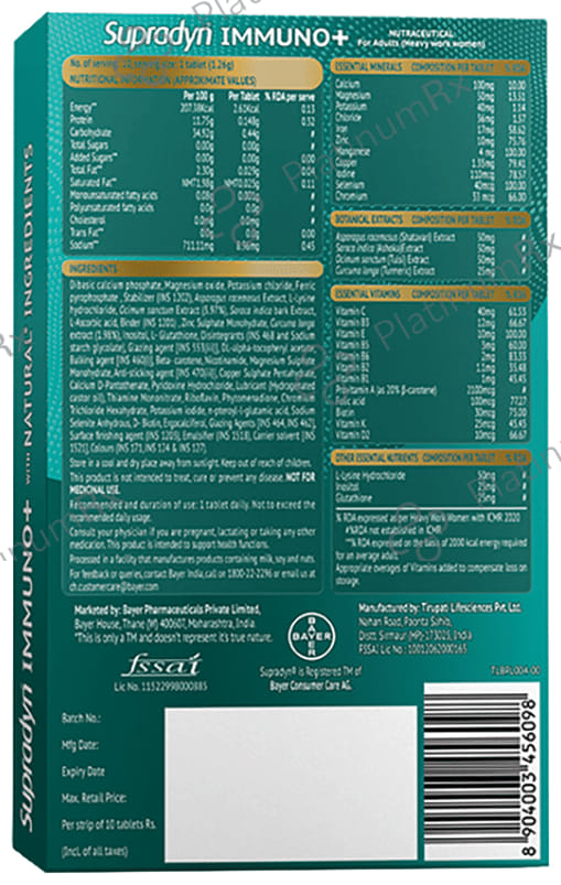 Supradyn Imuuno+ Turmeric & Tulsi Tablet 10s