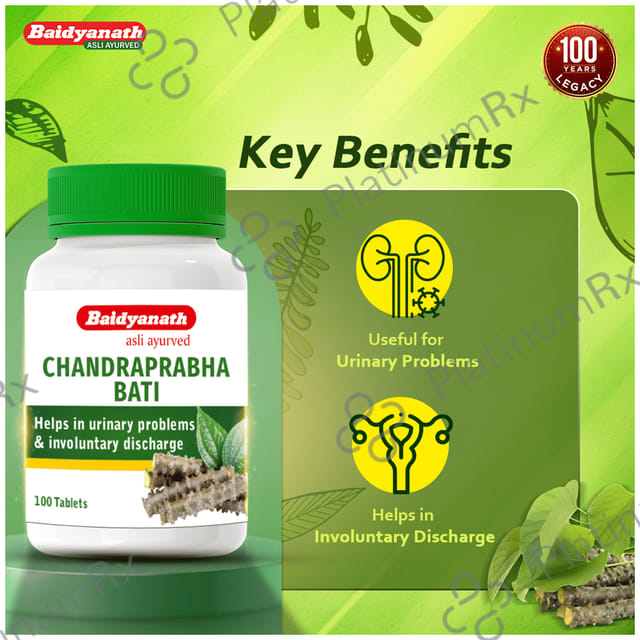 Baidyanath Chandraprabha Bati for Urinary Health 100 tablets