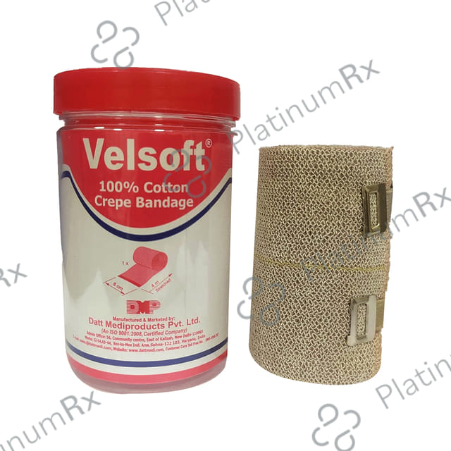 Velsoft 100% Cotton 8cm x 4m Crepe Bandage 1s