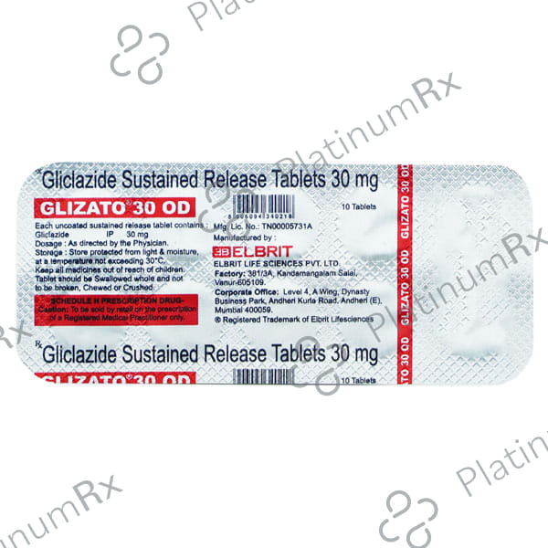 Glizato OD 30mg Tablet 10s